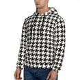 thumbnail image 2 of Bingfone Houndstooth Black And White Men'S Drawstring Hoodie Long Sleeve Pocket Sweatshirts-Small, 2 of 9