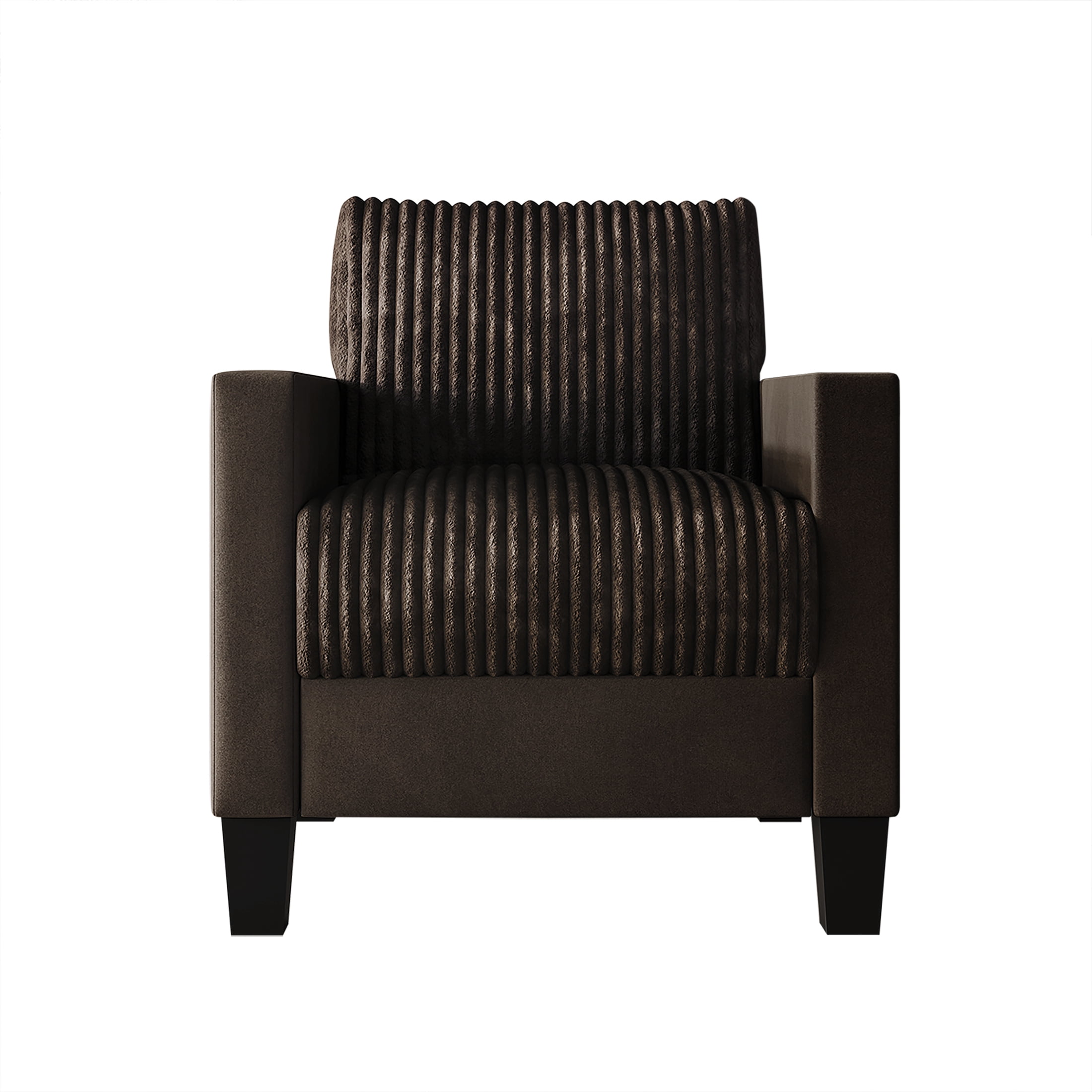 Castle Place Contemporary Corduroy Velvet Chair, Brown
