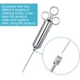 thumbnail image 2 of Stainless Steel Meat Injector for Beef, Pork, Lamb, Fish, Chicken, Seafood, Poultry, Never Clogging Needle, Even Distribution, Ergonomic and Labor-saving, Silver, 60ml, 2 of 8
