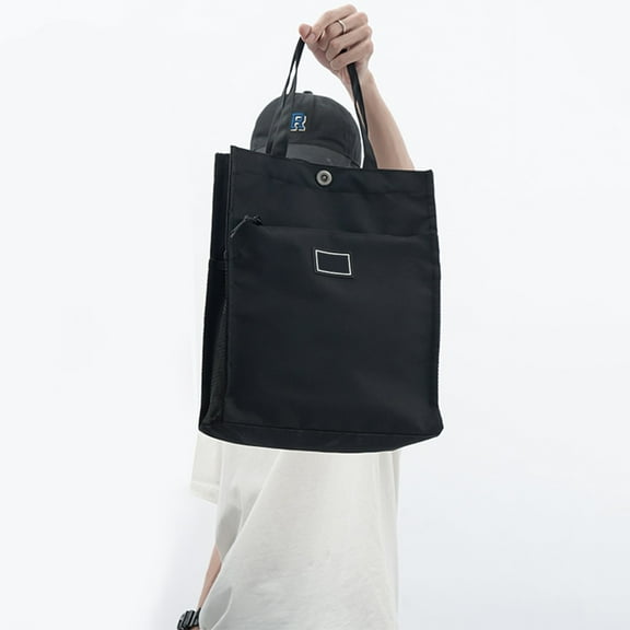 Aursykel Stylish High Capacity Canvas Tote Bag for Men and Women Lightweight Portable Handbag with Zipper and Mesh Pockets Suit for Work School Shopping for Easy Travel