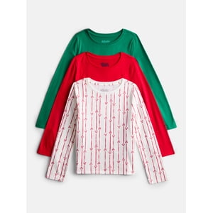 Wonder Nation Girls Kid Tough Long Sleeve Tee 3-Pack