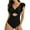 Black, variant on WREESH Womens One Piece Swimsuits Fashion Ruffle Conservative Swimsuit Chest Hollow Solid Color Backless Swimsuit Sleeveless Bathing Suits Black