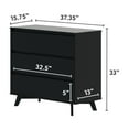 thumbnail image 4 of Plank+Beam Solid Wood Scandinavian 3-Drawer Dresser, Black, 4 of 14