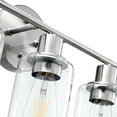 thumbnail image 2 of Revtronic 3-Light Brushed Nickel Bathroom Vanity Light Sconces with Clear Glass Shades, 2 of 6