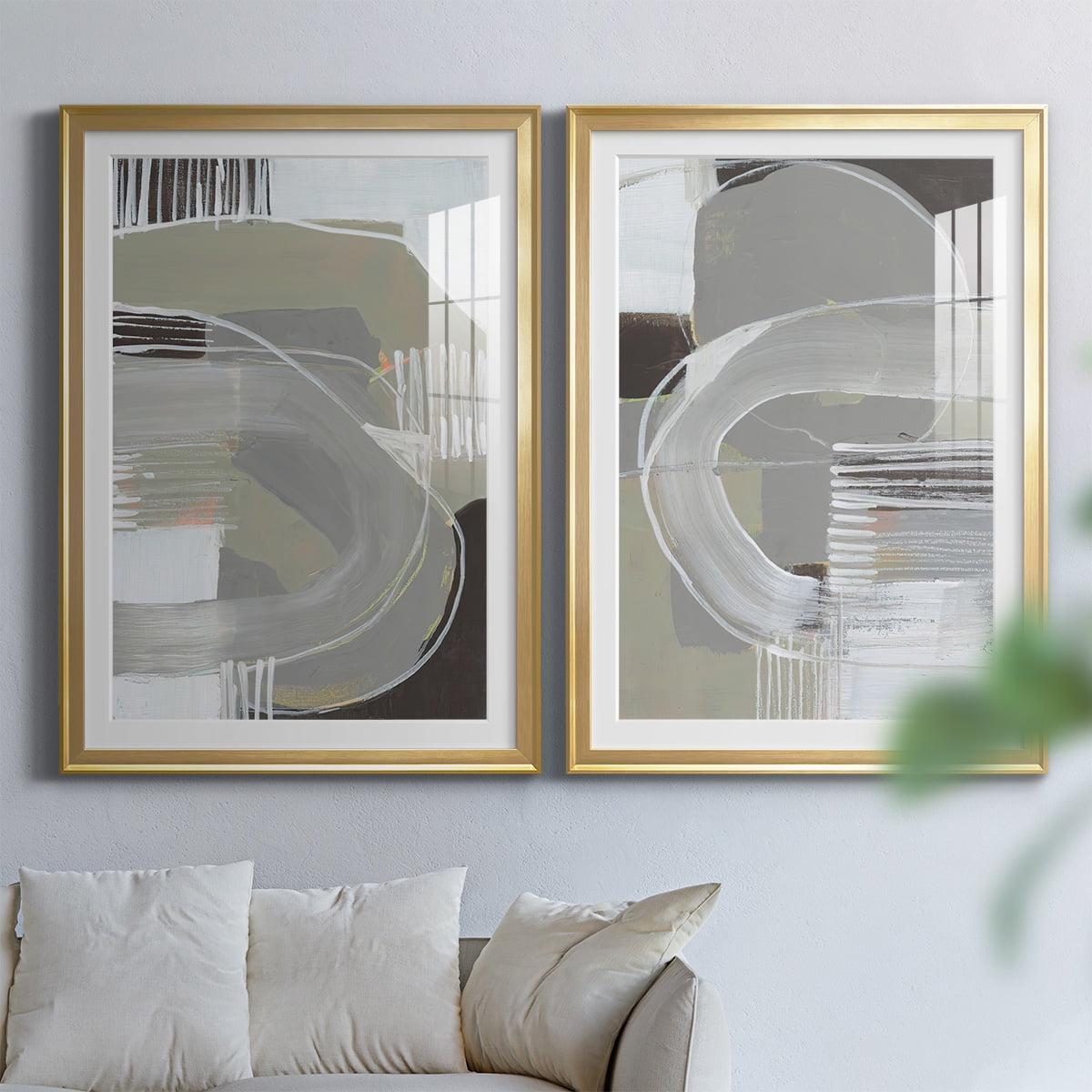 Wexford Home Arching Neutrals I Premium Framed Print, 18.5" x 24.5" - Ready to Hang, Gold (Set of 2)