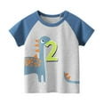 thumbnail image 6 of Toddler Tops Tees Kid Clothes Cartoon Numbers Crocodile / Dinosaur / Monkey Crew Neck Cotton Short Sleeve Tee 5 Pack ,1-6T, 6 of 12