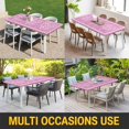 thumbnail image 5 of Valentine's Day Table Cloths for 4 Foot Rectangle Tables, Pink Love Rustic Retro Abstract Art Patio Waterproof Elastic Fitted Tablecloths, Washable Rectangular Table Cover for Camping, 5 of 8