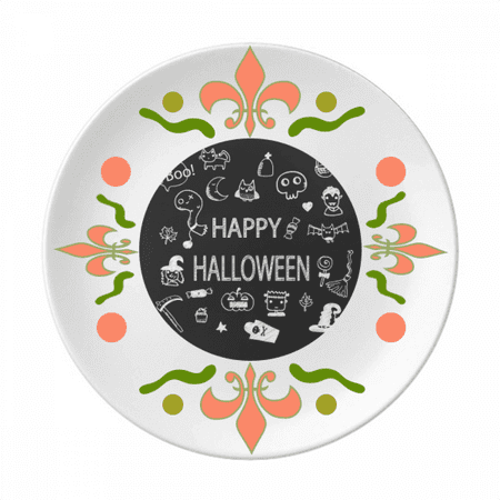

happy fear halloween flower ceramics plate tableware dinner dish