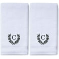 thumbnail image 2 of Monogrammed Hand Towels for Bathroom Kitchen Makeup | Personalized Gift for Wedding-Bridal | Roman Font Custom Luxury Turkish Towel | Spa Collection, Oversized, 16 X 30 Inch, Set of 2, 2 of 3