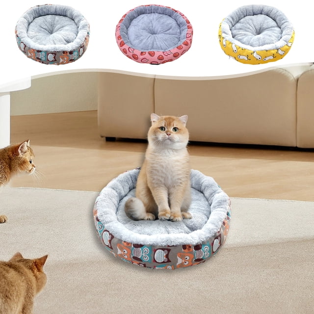 Xihbxyly Caseta para Mascotas, Material Suave y Cómodo, Diseño Redondo para Facilitar La Limpieza, Ideal para Perros Pequeños y Medianos, Acogedor Lugar de Descanso, Decoración Del Hogar, Colores Roj