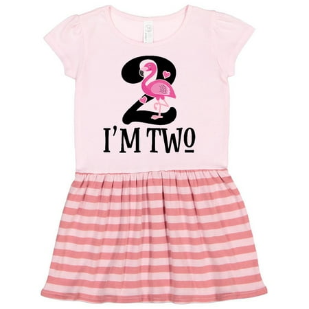 

Inktastic 2nd Birthday Party Girls Flamingo Gift Toddler Girl Dress