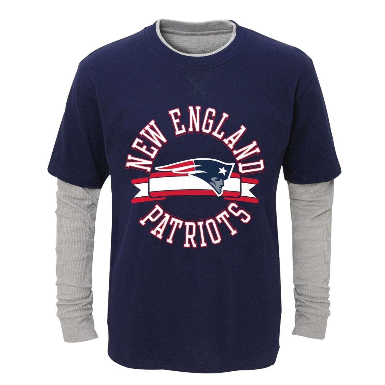 New England Patriots Toddler NFL "Definitive" L S Faux Layer Thermal Shirt by Outerstuff