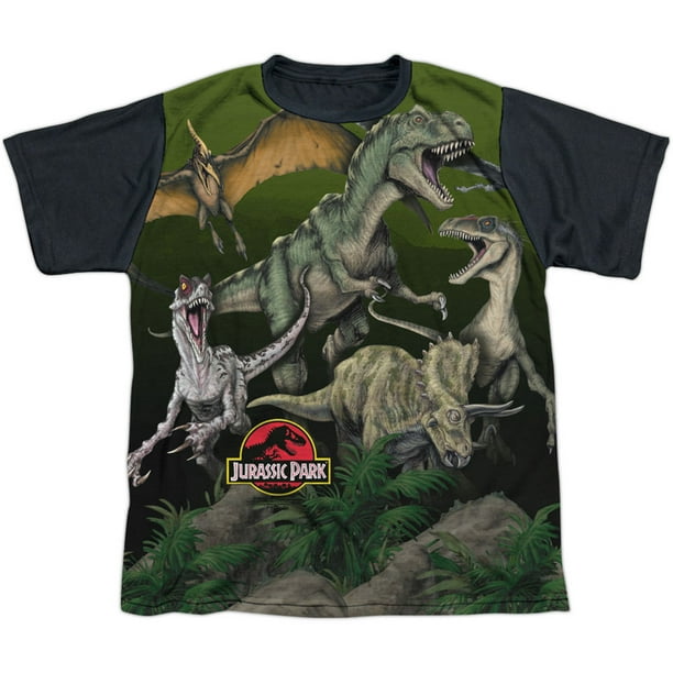 Trevco - Jurassic Park - Pack Of Dinos - Youth Short Sleeve Black Back ...
