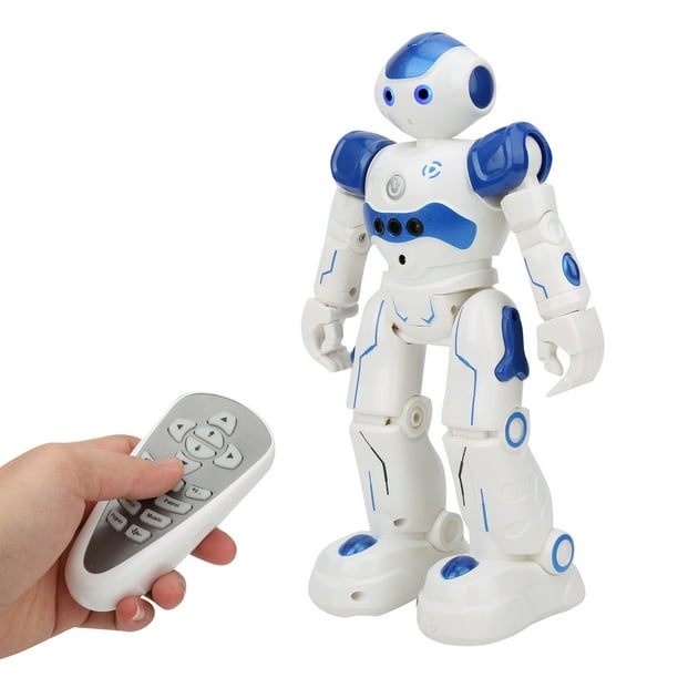 Robot de juguete con control remoto que canta y baila, robot eléctrico, juguete educativo para niños, niños, azul