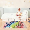 thumbnail image 2 of Ukeler Floral Moss Decor Area Rugs for Girls Soft Shag Bedroom Rugs Non Slip Cozy Plush Floor Mat Throw Rugs for Kids Bedroom Decoration 55''×27'', 2 of 7