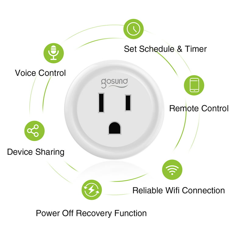 Gosund Smart Plug 4 Pack Works With Alexa and Google 10A Wif-Fi 2.4GHz