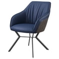 thumbnail image 5 of Mayer Upholstered Dining Arm Chair Blue and Brown (Set of 2), 5 of 13