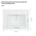 thumbnail image 2 of 24"×18"×7"  White Rectangular Single Vanity Top with 1 Faucet Hole and Overflow, 2 of 9