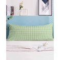 thumbnail image 2 of Sage Green Body Pillow Covers, Grid Checkered Plaid Gingham Lattice Trellis Soft Bed Throw Pillowcases Breathable Cooling Long Lumbar Body Pillow Sham Cover for Bed Sofa 20''x54'', 2 of 7