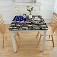 thumbnail image 3 of BANET  American Flag Decorative Table Cover for Kitchen, Grunge USA Flag Military Guns Oblong Tablecloth Dining Table Cloth Tabletop Tablecloths for BBQ Picnic Coffee White, 3 of 7