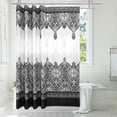 thumbnail image 2 of Black and White Farmhouse Shower Curtain Set with Hooks Black Moroccan Shower Curtain for Bathroom Antique Floral Elegant Paisley Shower Curtain Boho Bath Curtain Water Repellent Washable 72x72 Inch, 2 of 6