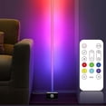 thumbnail image 5 of Suodoka LED Corner Floor Lamp – Dimmable RGB, 16M Colors, Bluetooth & Remote Control, Music Sync, Energy‑Saving, Modern Living Room & Gaming Room Accent, 5 of 7