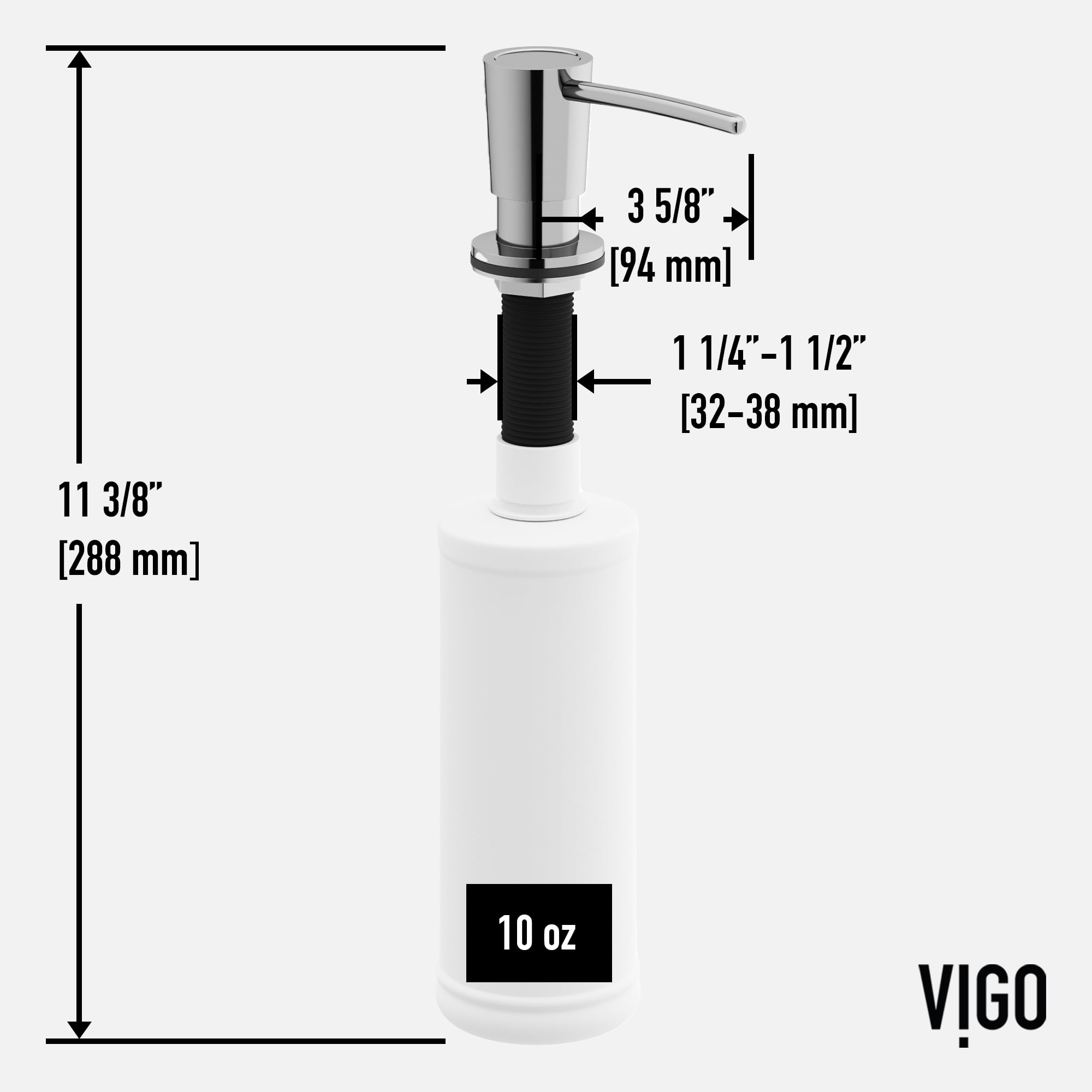 10 oz. Kitchen Soap Dispenser in Chrome