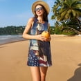 thumbnail image 3 of Balery Night Sky Bald Eagle Vestidos de verano para mujer con estampado: vestido holgado sin mangas, vestido playero informal y cómodo para días calurosos., 3 of 7