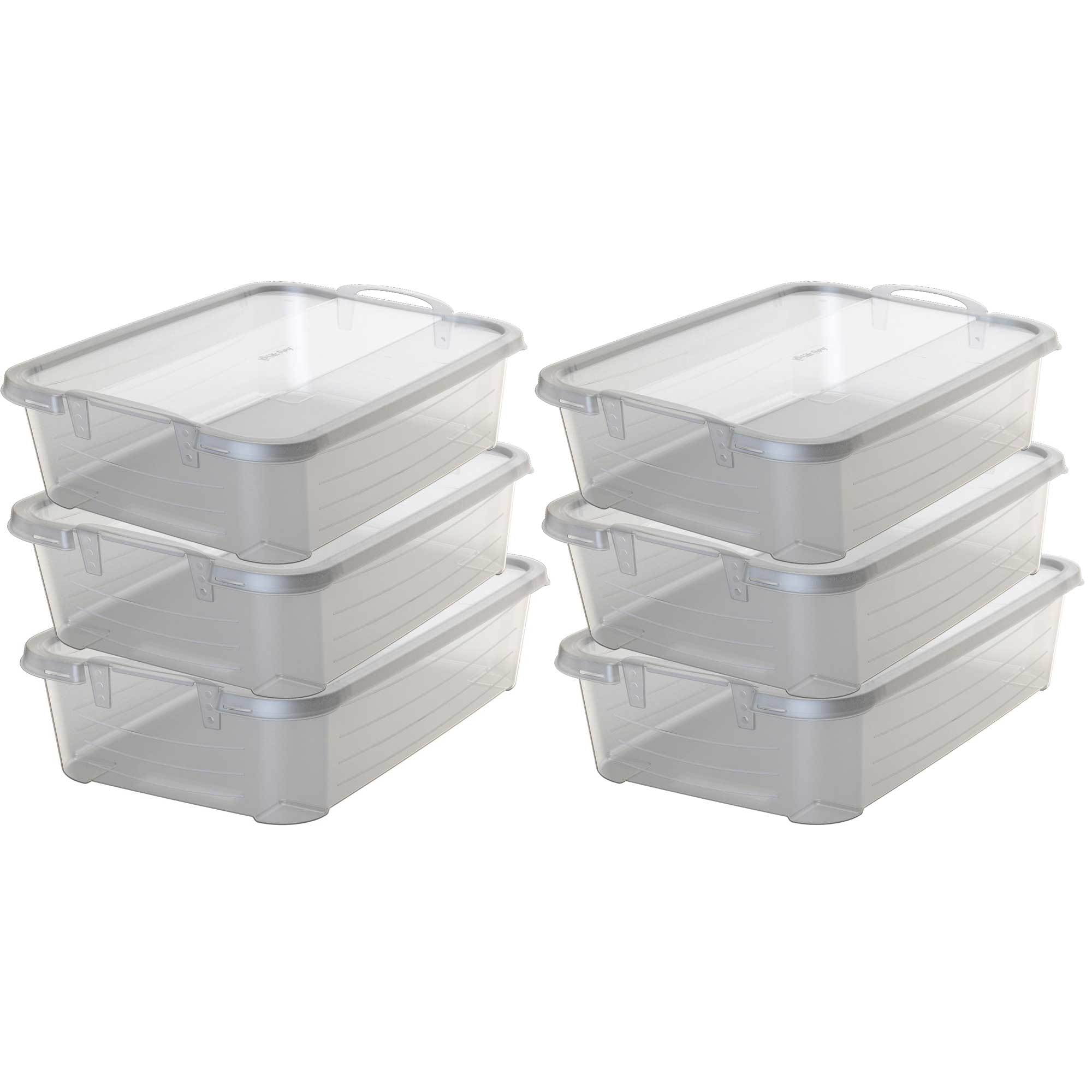 Life Story Clear Stackable Closet & Storage Box 34 Quart Containers, (6 ...