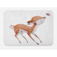 thumbnail image 1 of Kids Bath Mat, Young Deer with Pink Butterfly Lovely Forest Life Theme in Watercolors, Non-Slip Plush Mat Bathroom Kitchen Laundry Room Decor, 29.5 X 17.5 Inches, Pale Caramel Coconut Pink, Ambesonne, 1 of 2