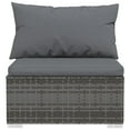 thumbnail image 5 of vidaXL 3-Seater Sofa with Cushions Grey Poly Rattan, 5 of 5