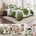 thumbnail image 6 of King Quilt Set 96''x106'', Sage Green Marble Lightweight Bedspread Coverlet Set with 2 Pillow Shams, Gold White Geometric Hexagon Modern Breathable All Season Quilt Bedding for Bedroom/Guest Room, 6 of 9