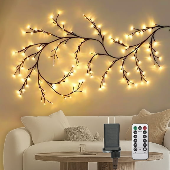 Enchanted Willow Vine Lights with Remote, Christmas Decorations DIY Vines for Room Decor, 144 LEDs Artificial Plants Tree Branches,8 Modes Vines with Lights for Bedroom Wall Living Room Decor