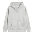 thumbnail image 2 of SUNBS Drawstring Zip Up Hoodies for Women Fall Cute Jacket Oversized Casual Sweatshirts with Pocket, 2 of 7