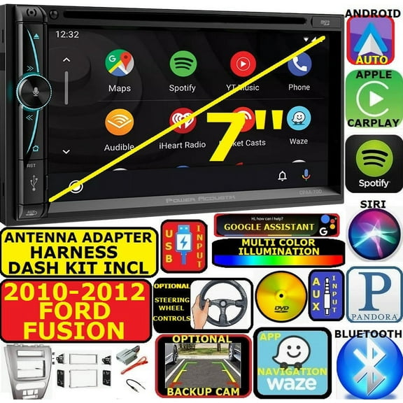 2010-2012 FORD FUSION NAV BLUETOOTH APPLE CARPLAY ANDROID AUTO CAR RADIO STEREO