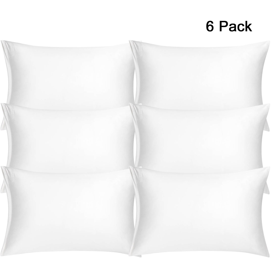 PiccoCasa Silky Satin Pillowcases 6 Pack Pillow Covers with Zipper