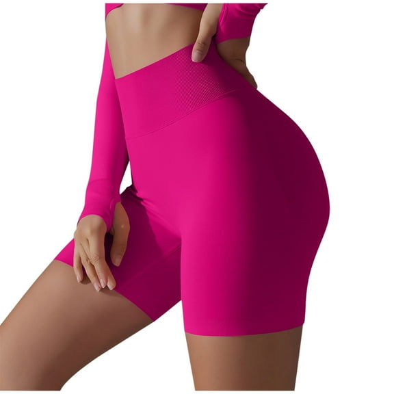Jerdar Women's High Waist Athletic Shorts Yoga Shorts No Front Seam Workout Running Biker Shorts L