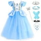 thumbnail image 1 of Disfraz de princesa Fengligoo azul para niñas de 5 a 6 años, 1 of 8