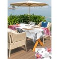 thumbnail image 5 of Outdoor Tablecloth with Umbrella Hole for Patio/Picnic/Party/Camping, Pink Grey Floral Waterproof Table Cloth Rectangle Table Cover Washable, Botanical Leaves Spring Chic Flower (52"x 70"), 5 of 9