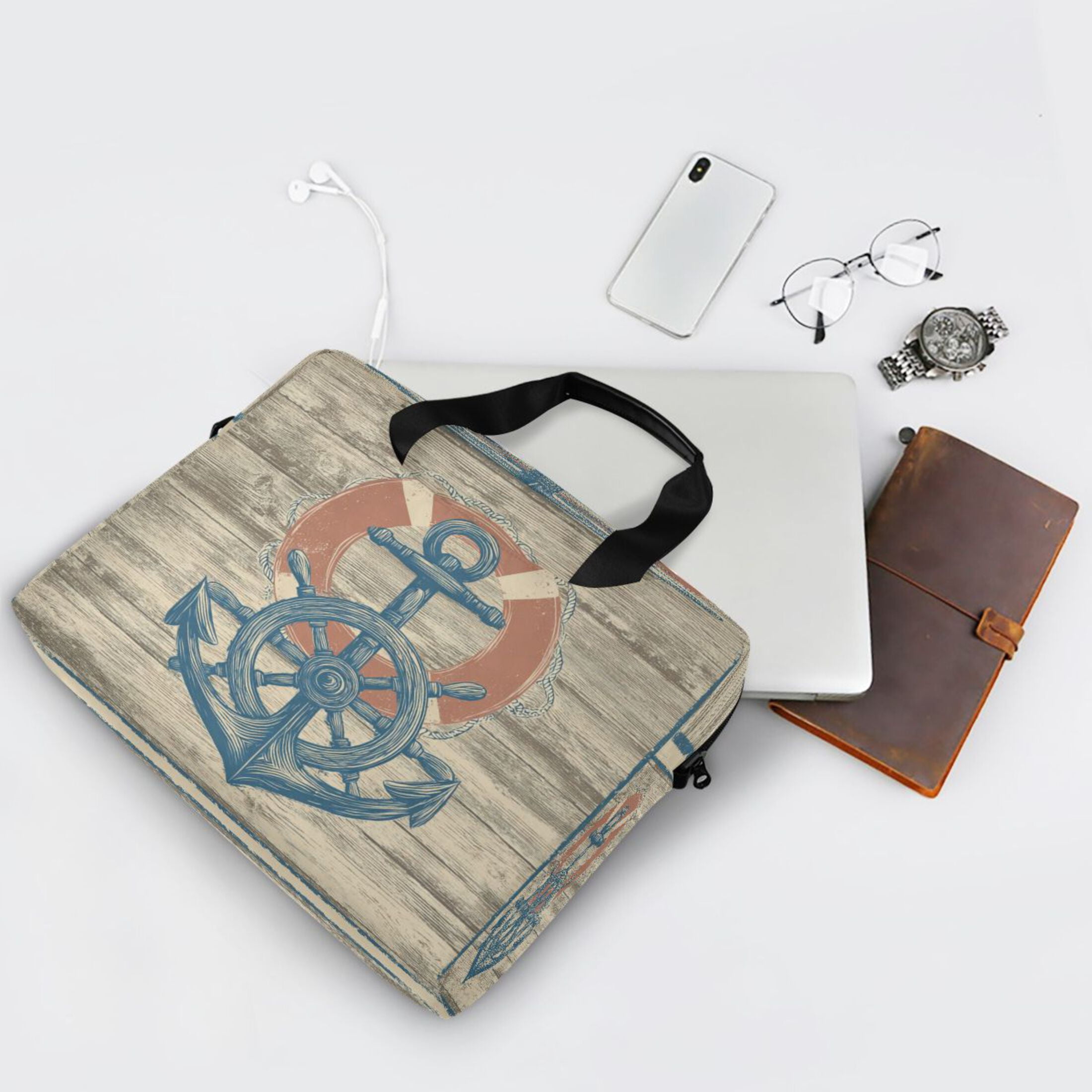 Laptop Bag Laptop Briefcase 15.7 x 3 x 11.8 Inches Laptop Bag Briefcases Laptop Storage Travel Laptop Bag Work Laptop Bag Rudder Pattern