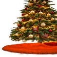 thumbnail image 5 of FabricLA Orange Faux Fur Tree Skirt Cut - 48-Inches with Rounded Edges (No Backing) for Christmas, 5 of 8