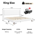 thumbnail image 4 of Frostbloom King Size Boucle Upholstered Platform Bed Frame with Wingback Headboard, White, 4 of 10