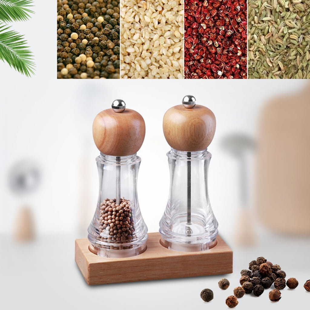 Manual Wood Peppers Grinder Refillable Manual Salts Grinder Peppers Mill Grinder with Adjustable Coarse Easy to