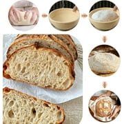 ALLJOY Bread Proofing Basket Set of 2,9 Inch Round Banneton Baskets with Linen Liners, Dough Scraper, Bread Lame, Whisk & Baking Tools for Sourdough Bread Making