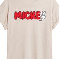 thumbnail image 3 of Disney - Mickey Red Hand Peace Sign - Juniors Ideal Flowy Muscle T-Shirt, 3 of 5