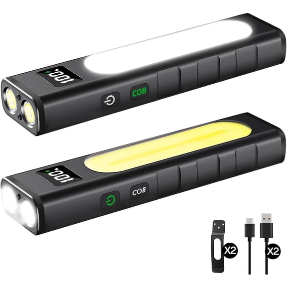 Rechargeable Flashlights High Lumens 1800, Flat EDC Flashlight with Magnetic, 11Modes Pocket Flashlight Super Bright, Tactical LED Flash Lights for Home, Camping, Emergency, Working, Fathers Day