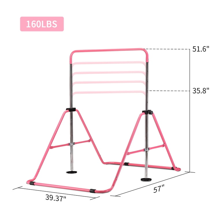 Ainfox Kids Gymnastics Bar, Expandable Horizontal, Pink photo 5