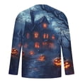 thumbnail image 4 of Blusas y camisas de manga larga con cuello redondo para hombre, estilo casual, cuello redondo, manga larga, para Halloween, con estampado, de poliéster, 4 of 5