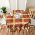 thumbnail image 4 of Thanksgiving Tablecloth Orange Pumpkin Plaid Tablecloth Washable Fall Round Tablecloth 60 Inch Reusable Table Cloth for Holiday Party Dinner Dining Table Decor, 4 of 6