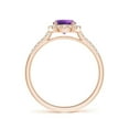 thumbnail image 2 of ANGARA Natural 0.8 Ct. Amethyst with Diamond Halo Ring in 14K Rose Gold for Women (Ring Size: 11.5), 2 of 9